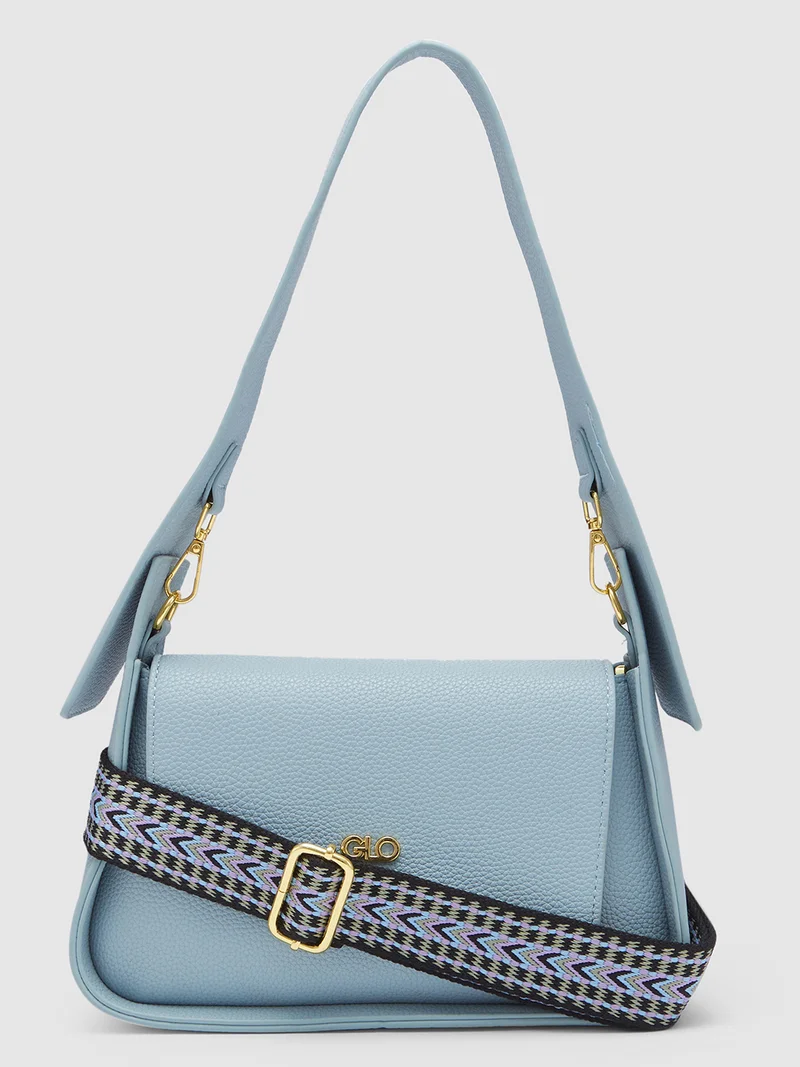 globus  Globus Women Blue Textured Handheld Bag  | Best Price UAE